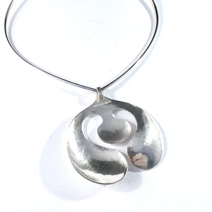IBE Dahlquist, for Dahlquist & Barve, Sweden 1973. Large Sterling Silver Pendant Necklace. Signed.