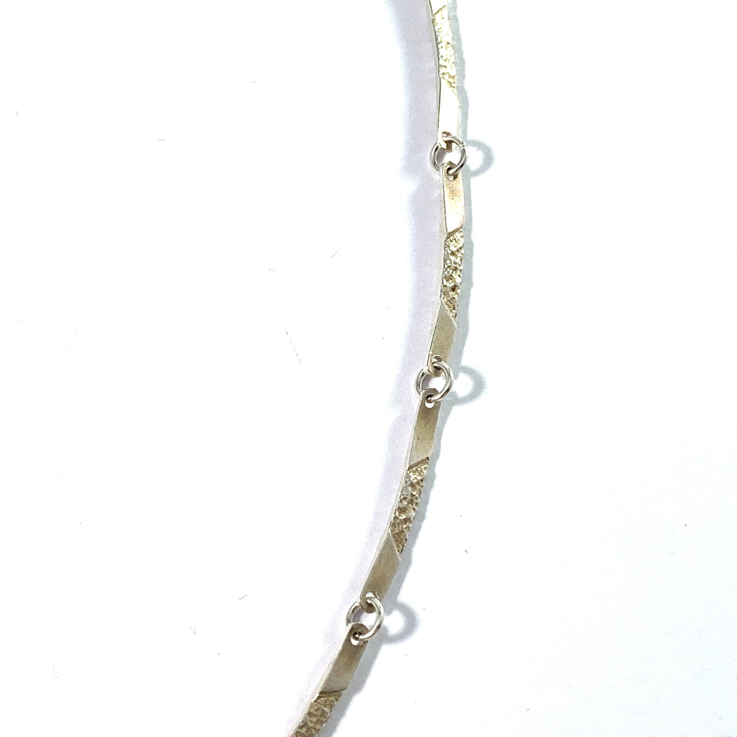 Maker RM, Finland Vintage Sterling Silver Link Necklace.