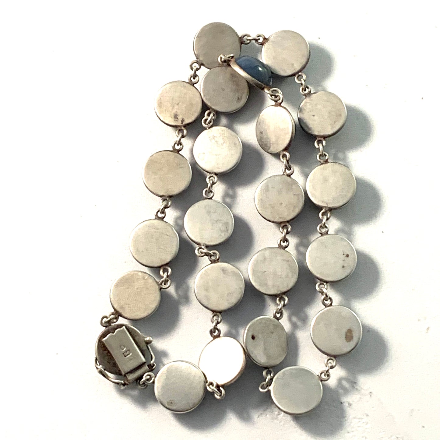 Stockholm 1965 Vintage Solid Silver Bergslagen-Stone Necklace.