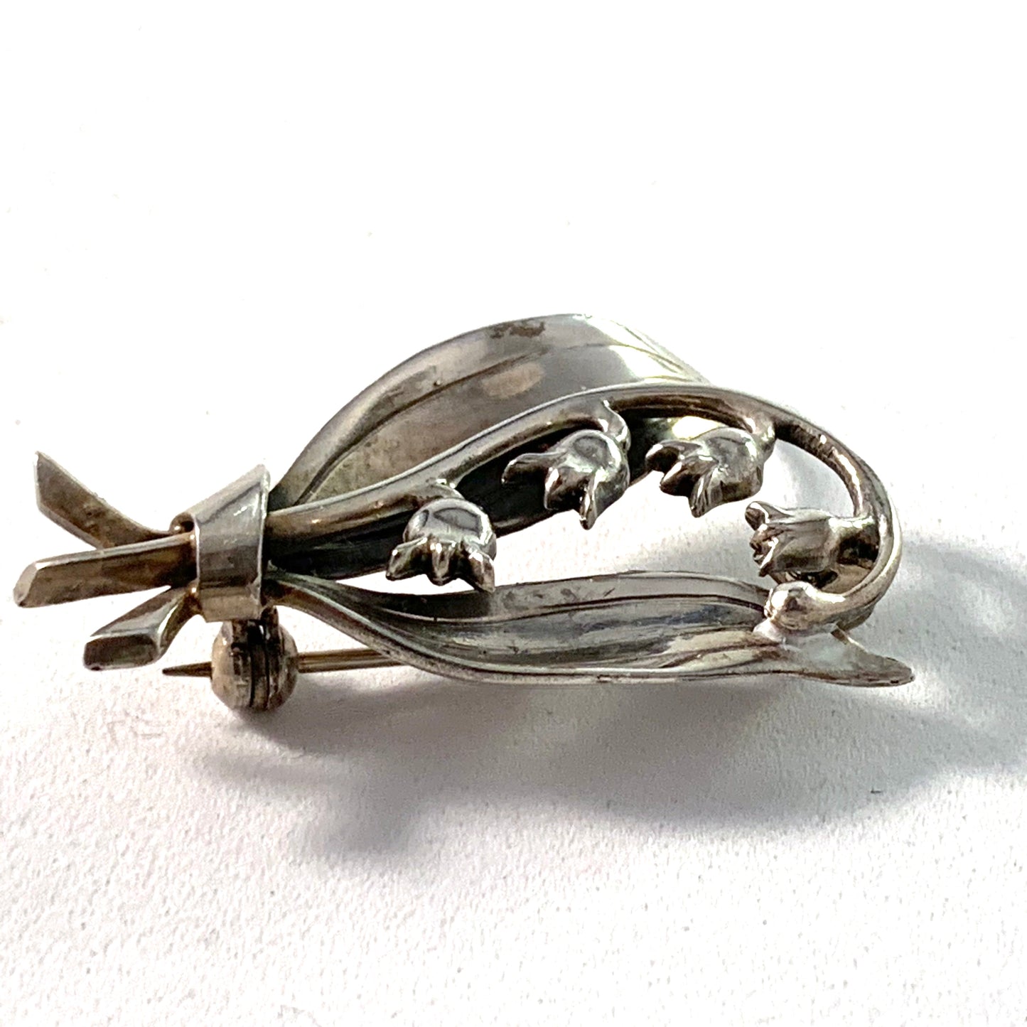 Wahlberg, Sweden 1939 Sterling Silver Lily of the Valley Brooch