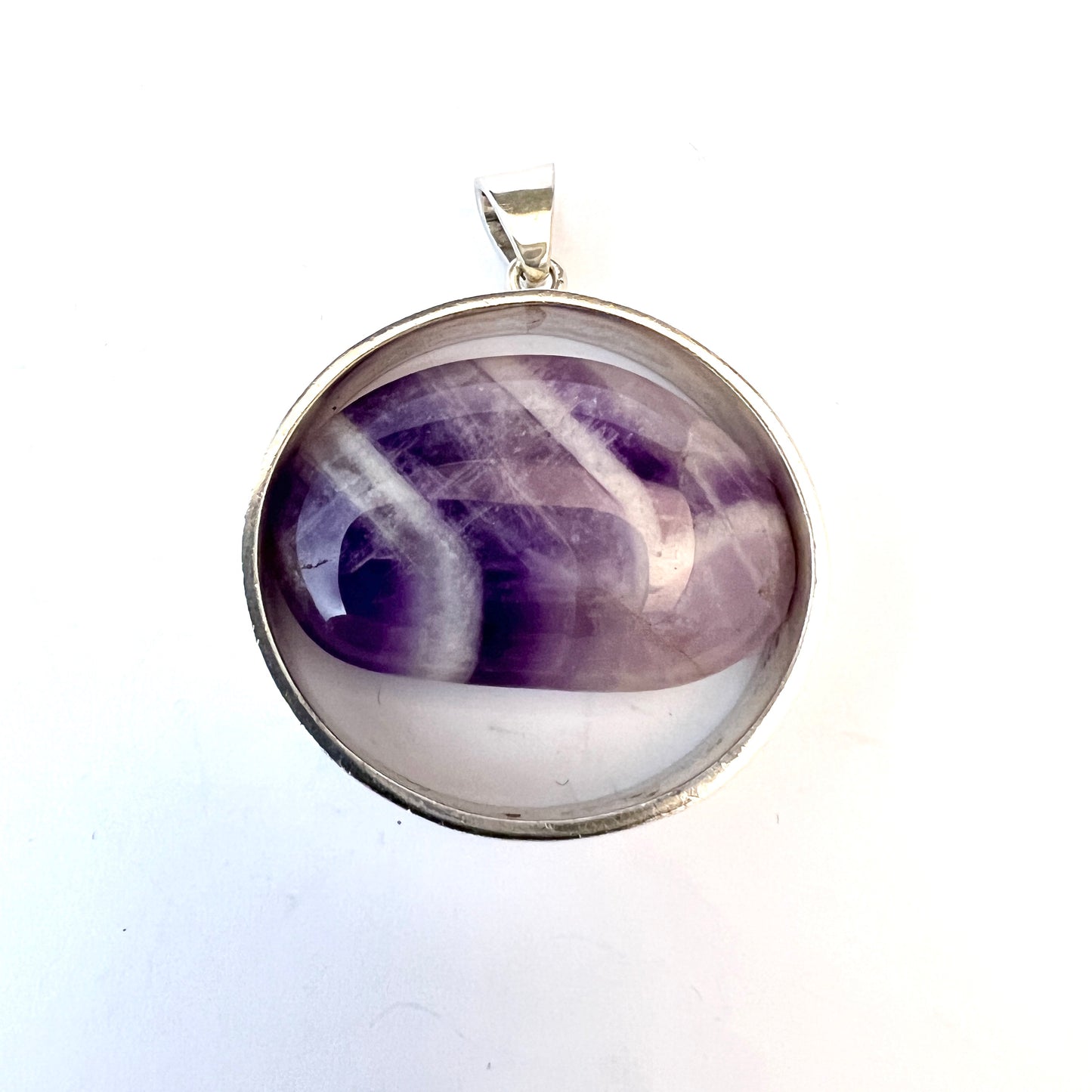 Hugo Strömdahl, Sweden 1962. Vintage Sterling Silver Amethyst Pendant.