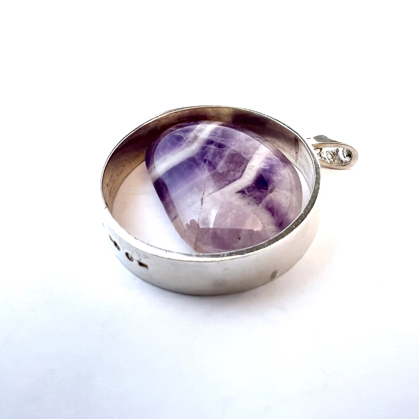 Hugo Strömdahl, Sweden 1962. Vintage Sterling Silver Amethyst Pendant.