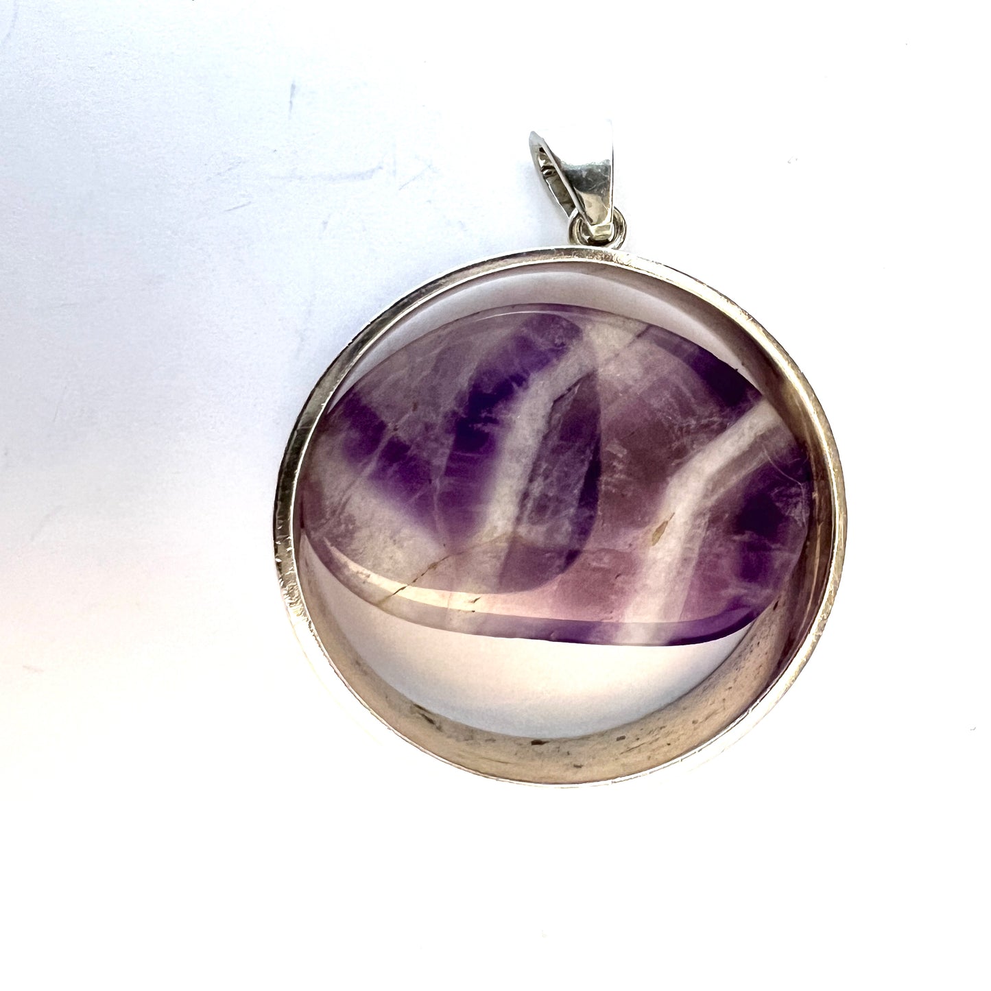 Hugo Strömdahl, Sweden 1962. Vintage Sterling Silver Amethyst Pendant.