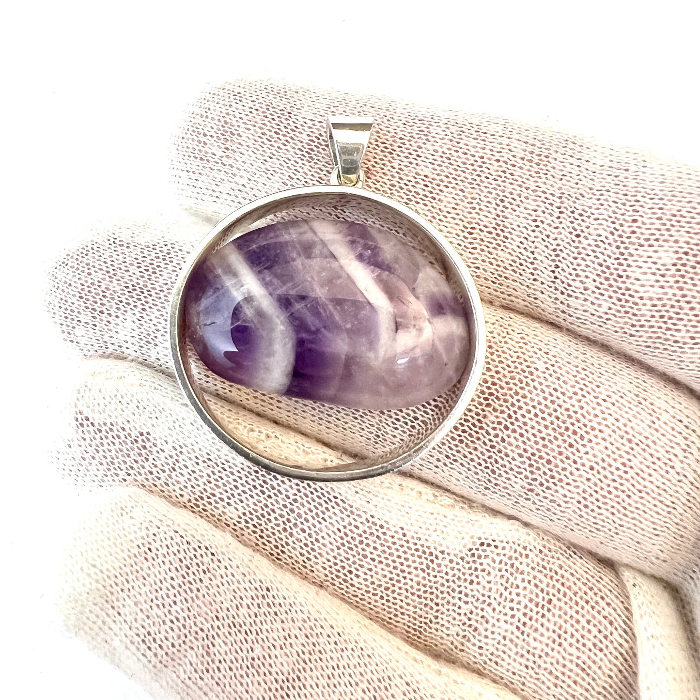 Hugo Strömdahl, Sweden 1962. Vintage Sterling Silver Amethyst Pendant.