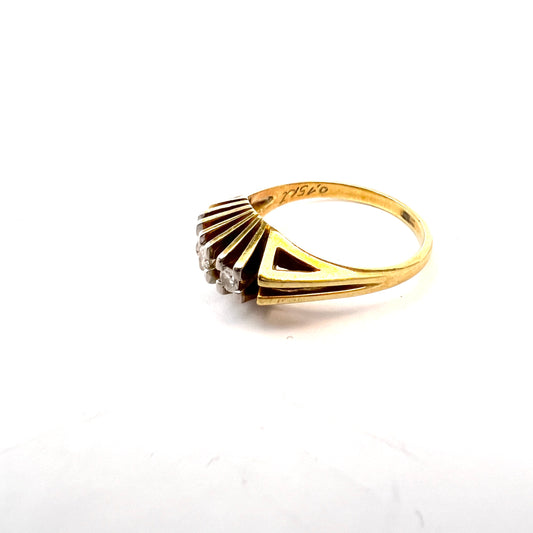 Denmark 1940-50s. Vintage 14k Gold Diamond Ring.