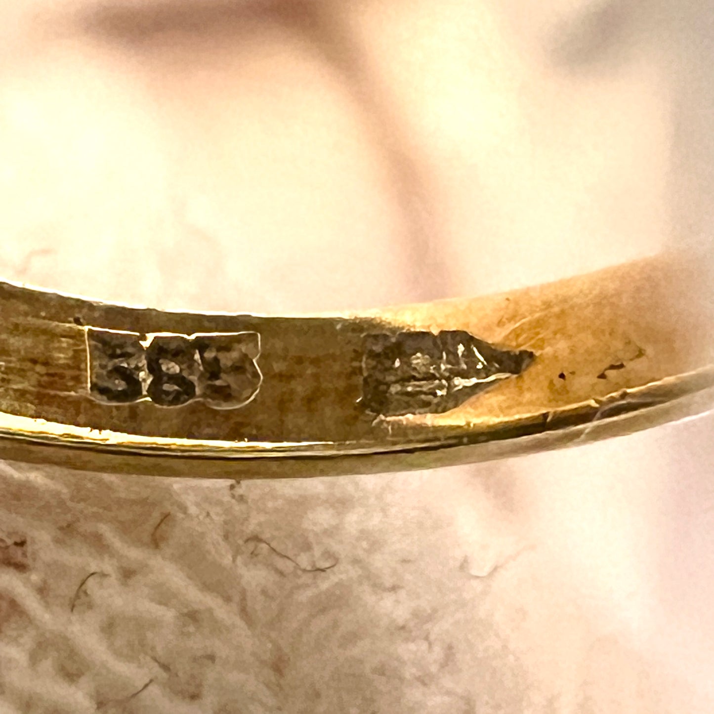 Denmark 1940-50s. Vintage 14k Gold Diamond Ring.