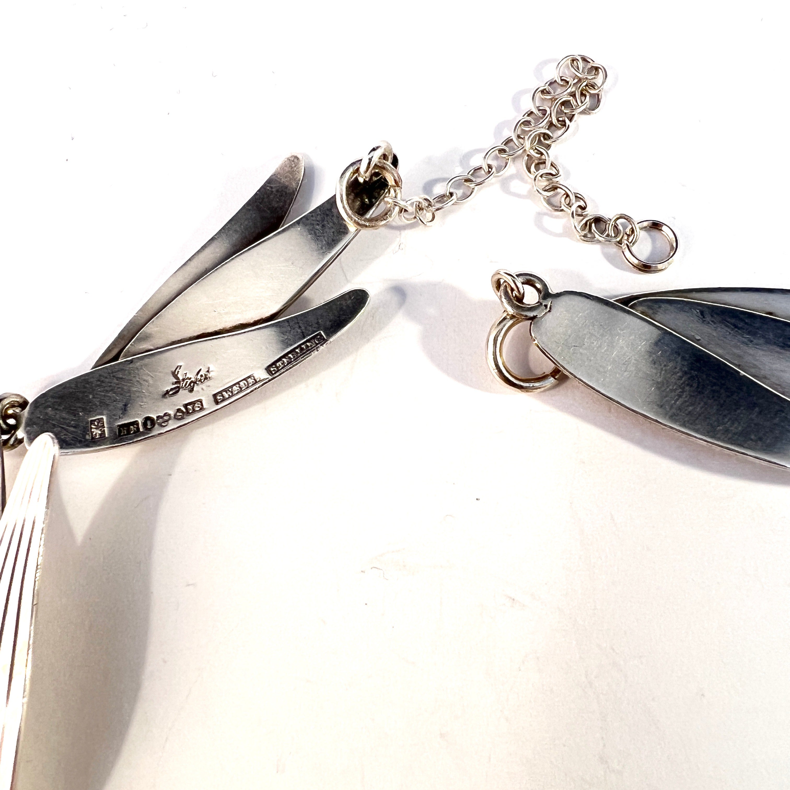 Sigurd Persson for Stigbert, Sweden 1949. Vintage Sterling Silver Necklace.