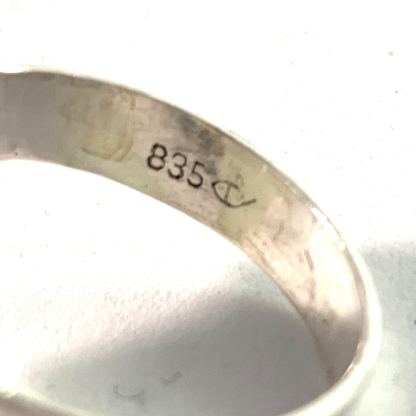 Fischland Ostseeschmuck, Germany 1960s 835 Silver Baltic Amber Ring