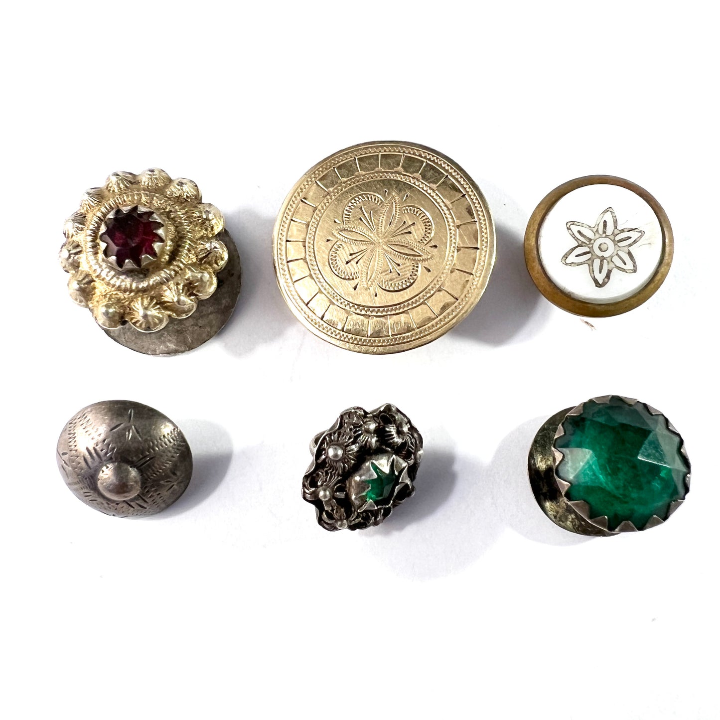Job Lot Antique 1820s - 1905 Silver Metal Paste Buttons.