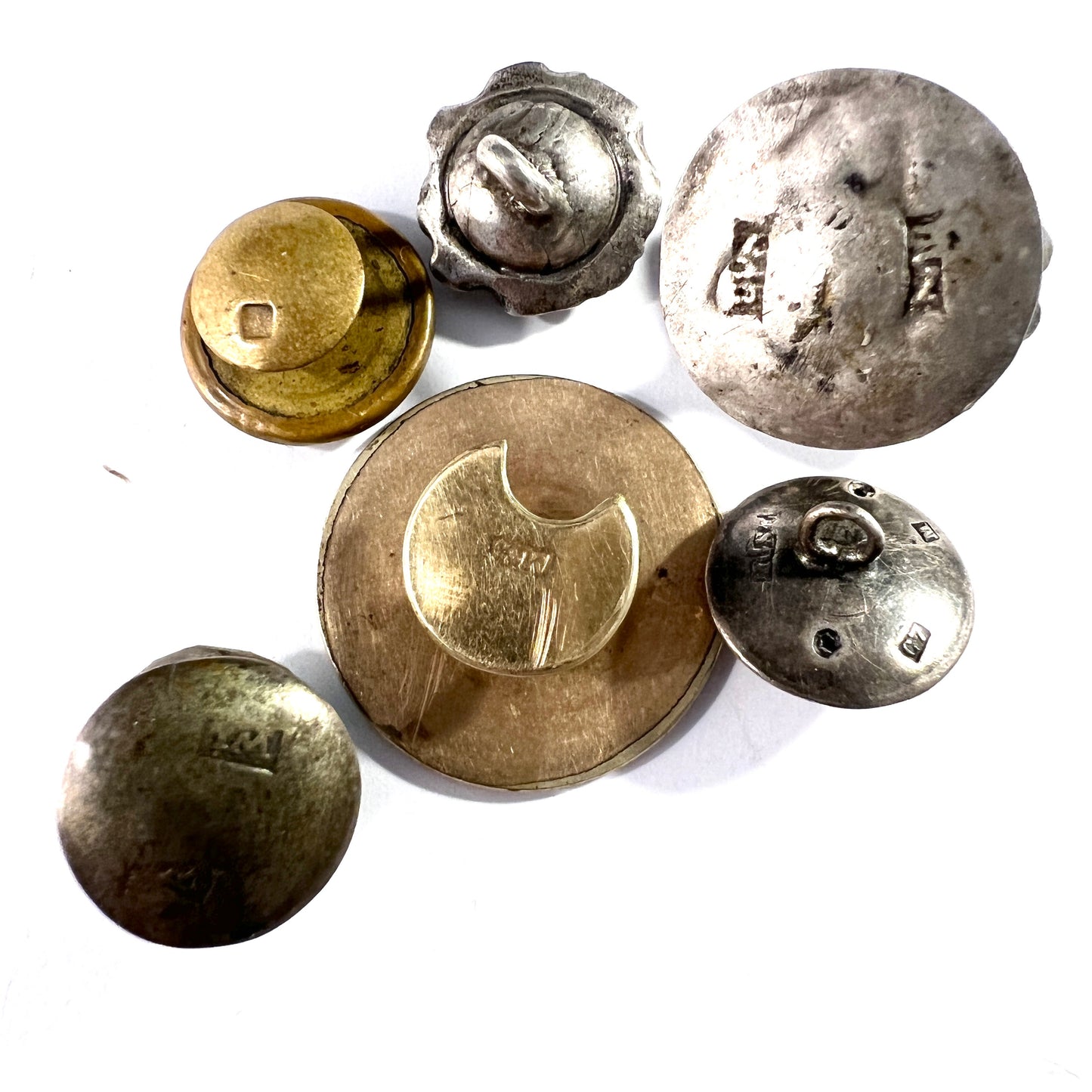 Job Lot Antique 1820s - 1905 Silver Metal Paste Buttons.