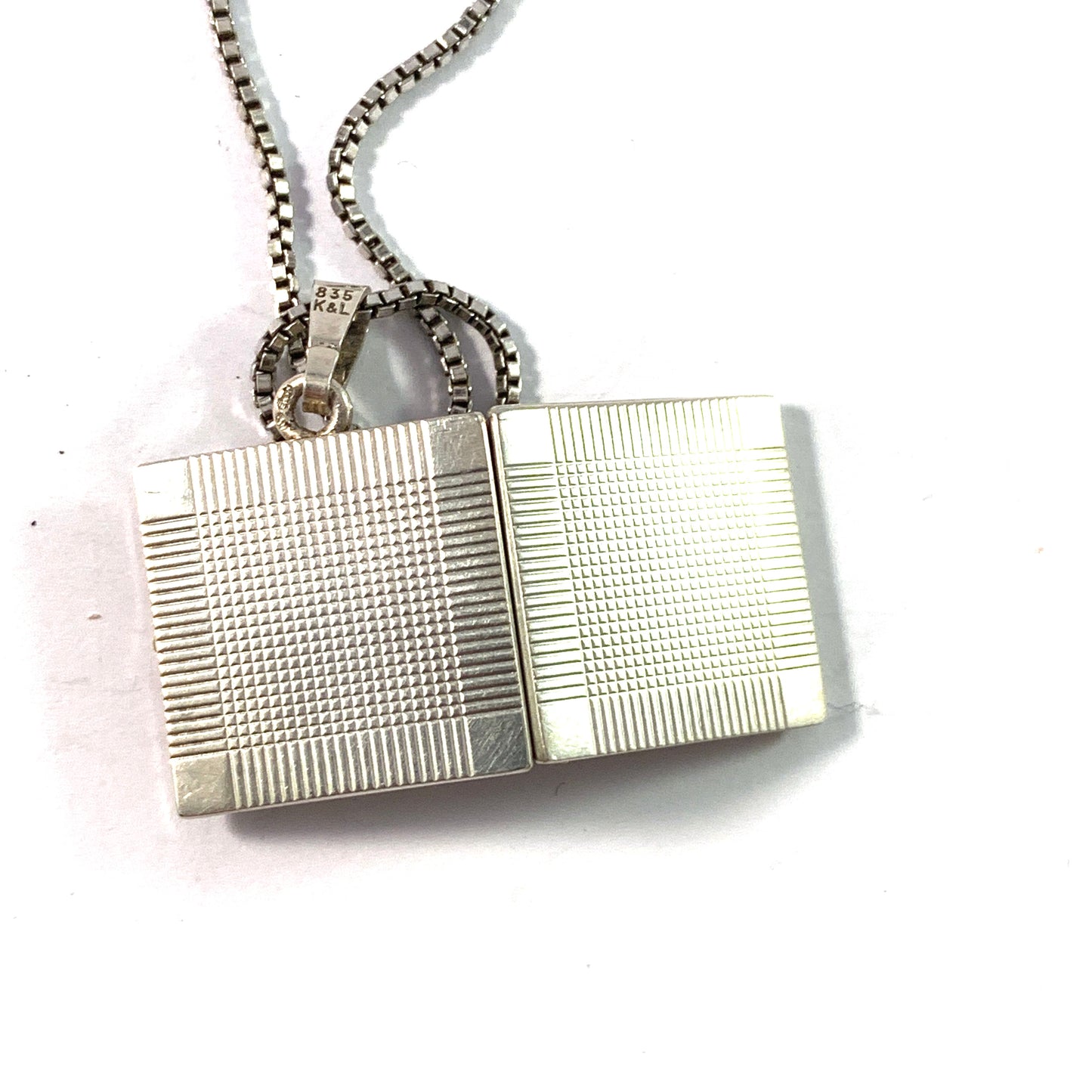 K&L-Kordes Lichtenfels, Germany 1950s. Solid 835 Silver Locket Pendant Necklace