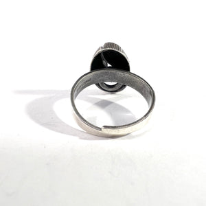 Finn Feelings, Finland Vintage Sterling Silver Rock Crystal Adjustable Size Ring.