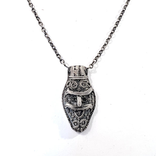 Bengt Hallberg, Sweden. Vintage Solid Silver Viking Copy Unisex Pendant Necklace.