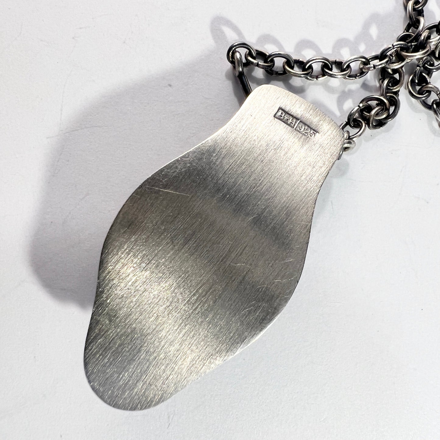 Bengt Hallberg, Sweden. Vintage Solid Silver Viking Copy Unisex Pendant Necklace.