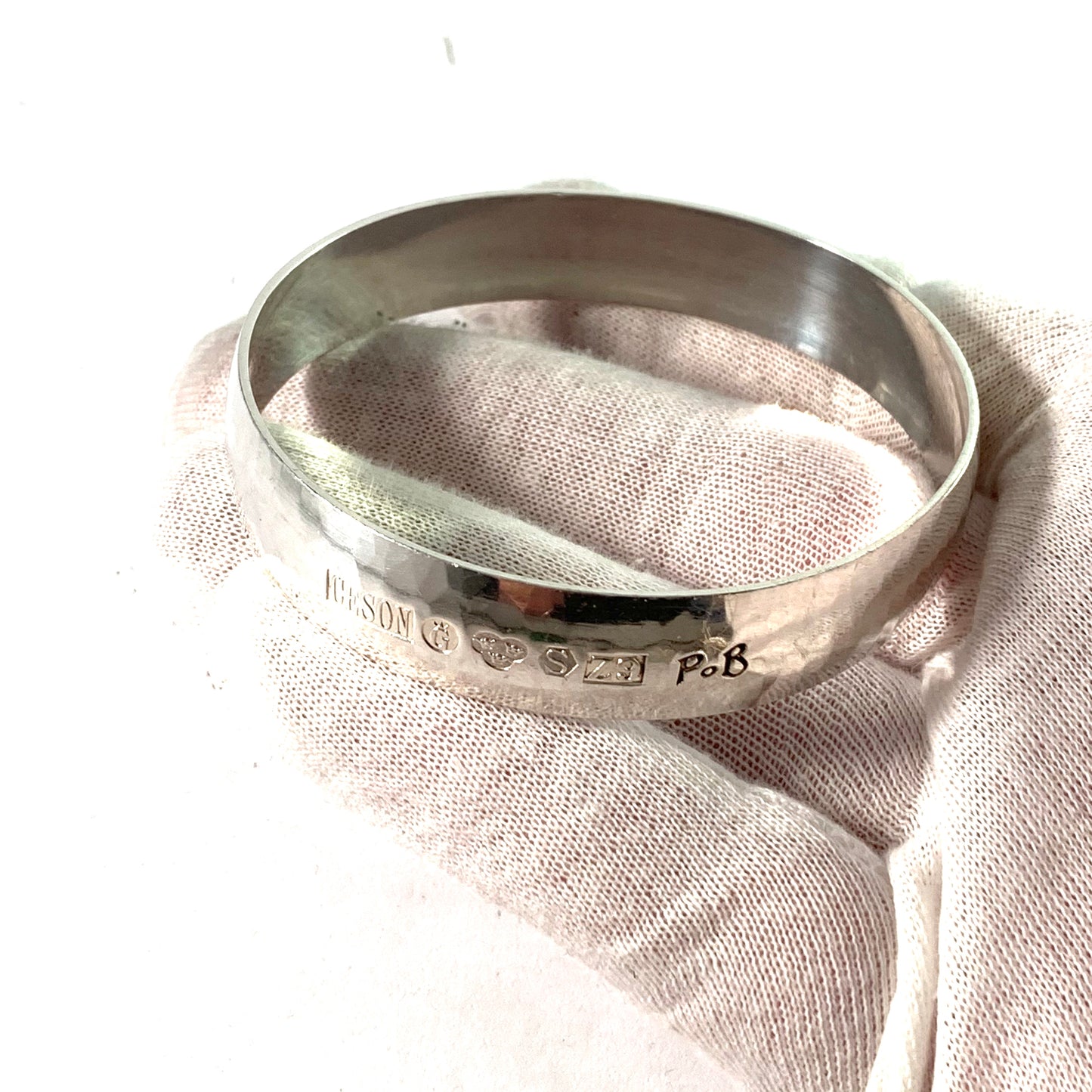 P o B for Ceson, Sweden 1974 Sterling Silver Bangle Bracelet.