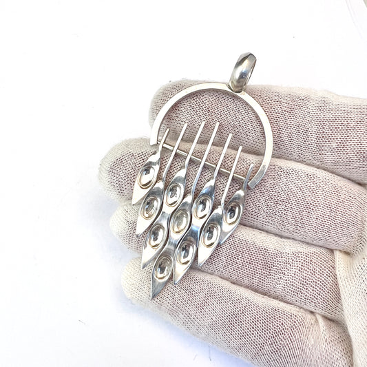 Einar Modahl, Norway 1960s. Large Sterling SIlver Pendant.