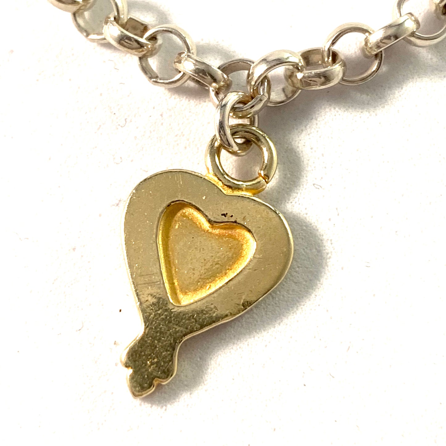 Kalevala Koru, Finland Vintage Sterling Heart Love Charm Bracelet.