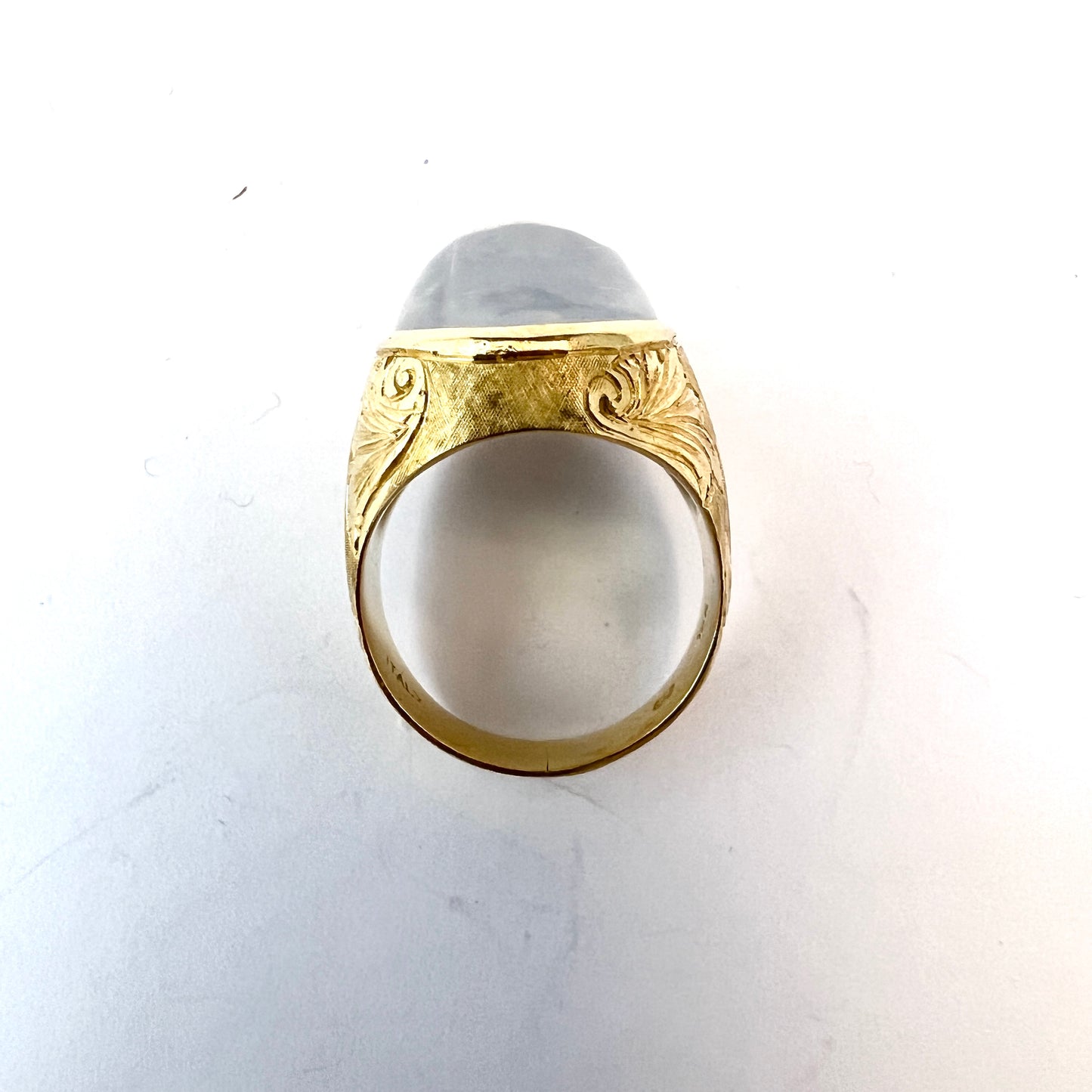 Italy. Vintage 1950-60s. Bold 18k Gold Moonstone Ring.