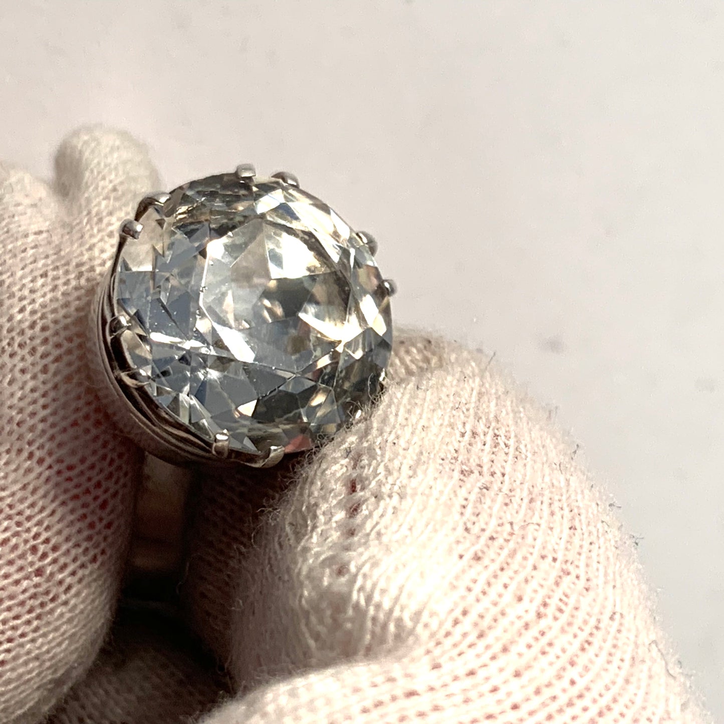 Kaplan, Sweden 1966. Modernist Sterling Silver Rock Crystal Ring.