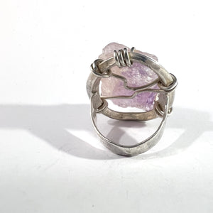Henry Steig, USA c 1960s. Mid Century Modern Sterling Silver Amethyst Ring.