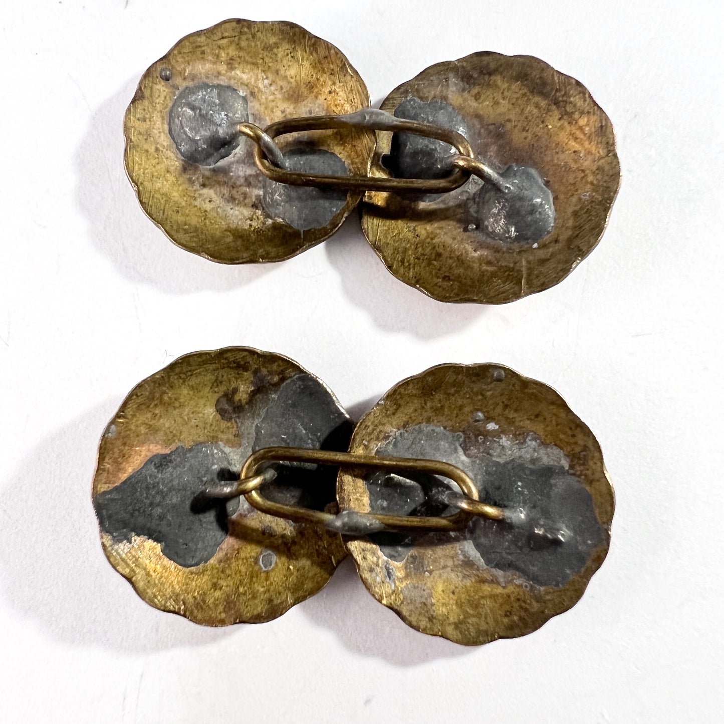 Sweden early 1800s Georgian Brass Military Cufflinks Buttons. Dalecarlia Regiment