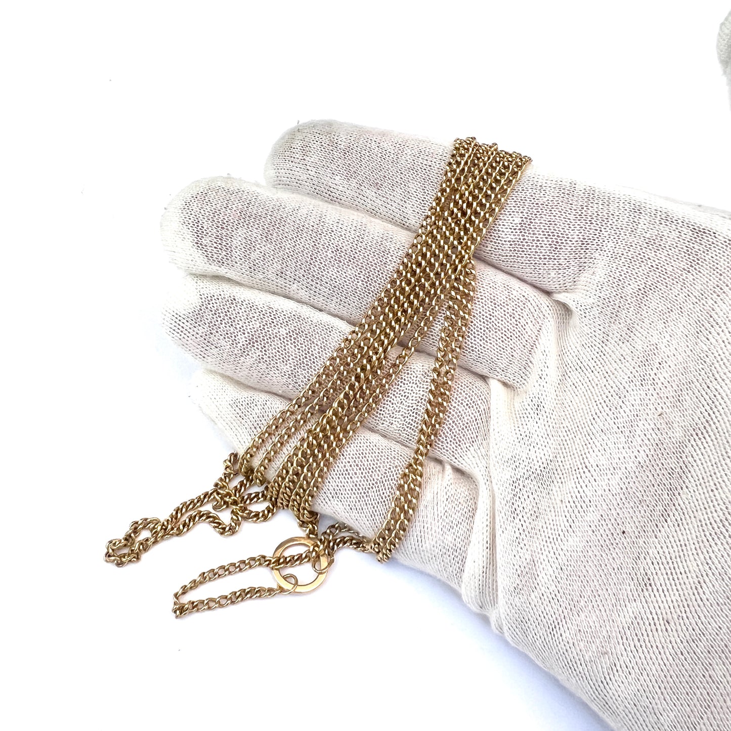 Sweden c 1900. Antique 18k Gold 54 inch Longuard Chain.
