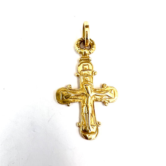Bengt Hallberg, Sweden. Vintage 18k Gold Medieval Copy Crucifix Cross Unisex Pendant.