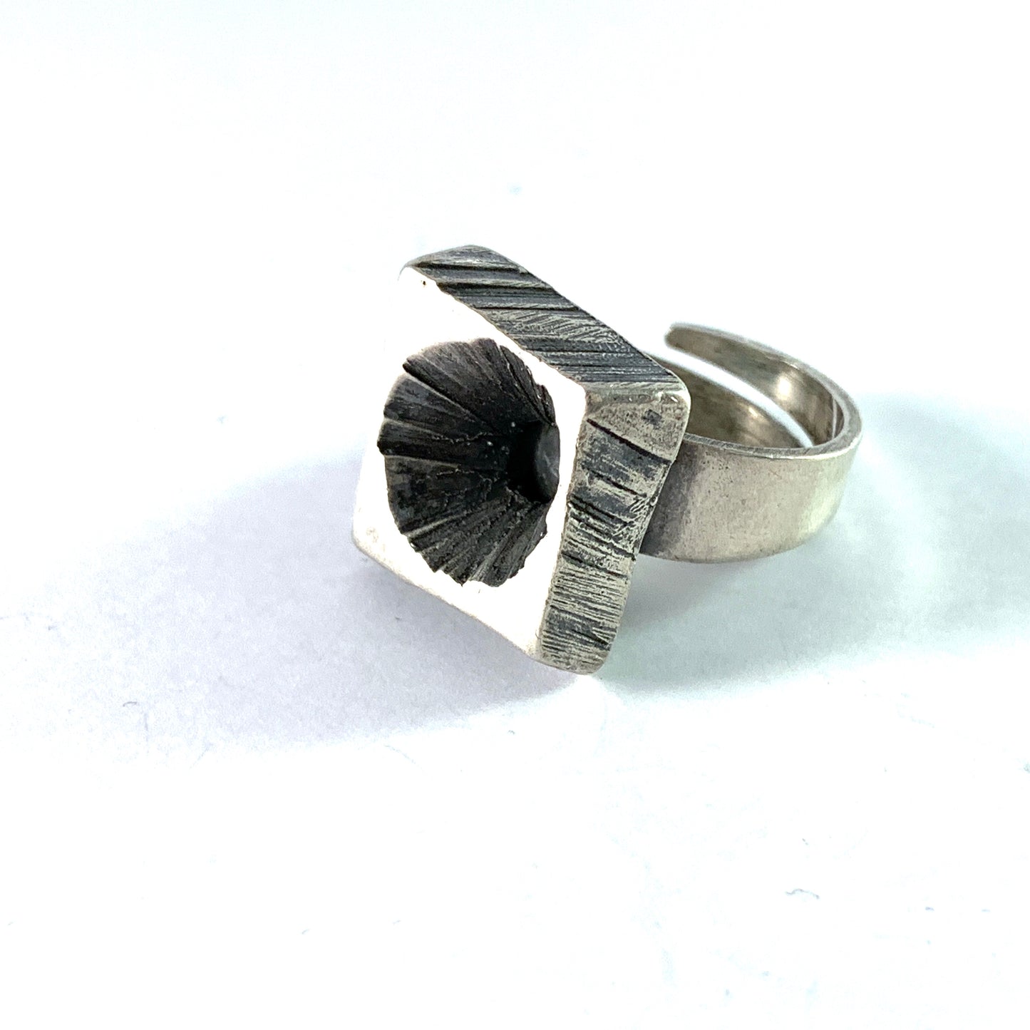 Karl Laine for Stern & Laine, Finland year 1972 Sterling Silver Modernist Ring.