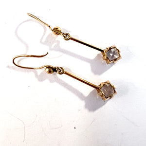Hedberg, Stockholm 1951. Vintage Mid Century 18k Gold Rock Crystal Earrings.