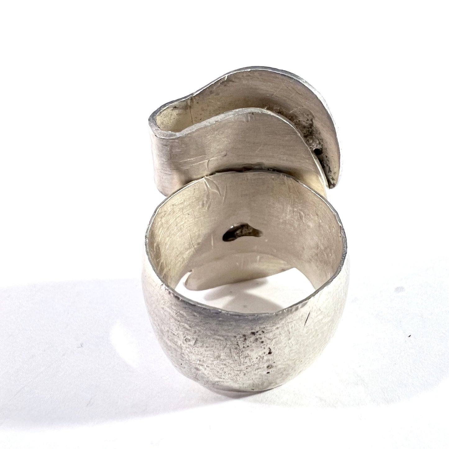 Vintage c 1960s Massive 23gram Sterling Silver Two Faces Ring.