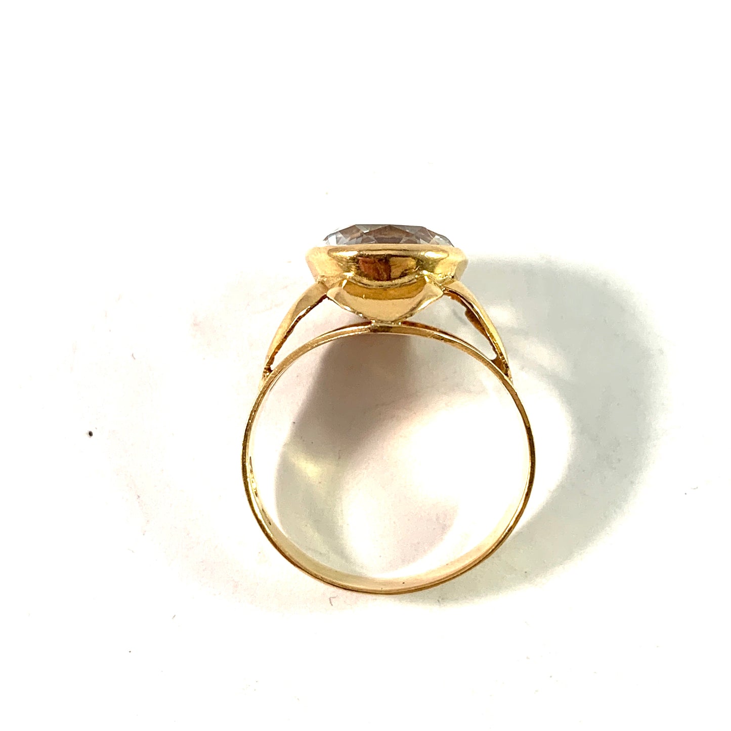 Sweden 1960. Vintage 18k Gold Rock Crystal Ring.