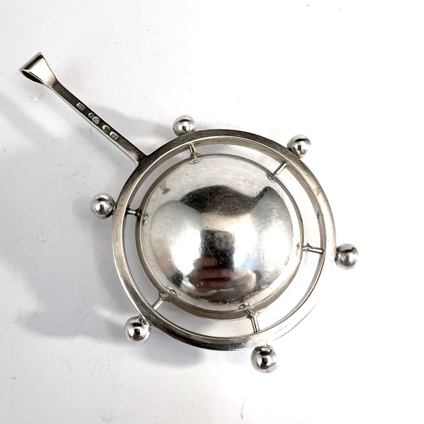 Åke Stavenow, Sweden 1964. Large Vintage Space Age Sterling Silver Pendant.