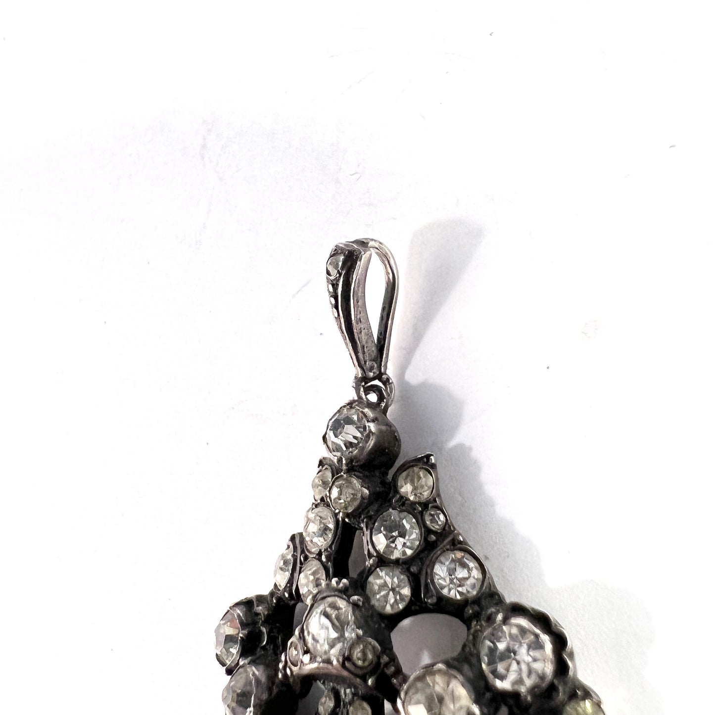 Austria / Germany Early 1900s Solid 830 Silver Paste Stone Large Pendant.