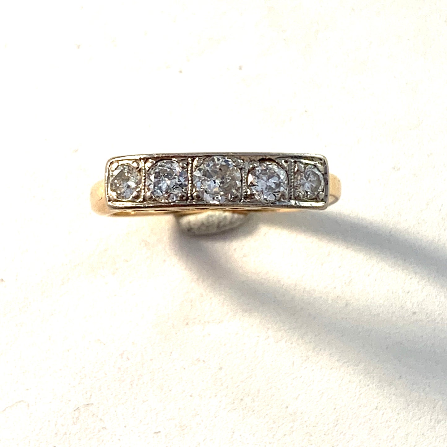 Håkanson, Sweden 1940s 18k Gold 0.83ctw Diamond Ring.