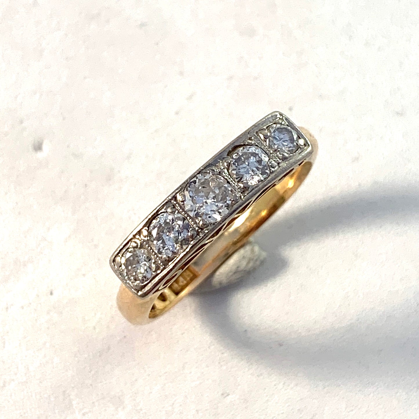 Håkanson, Sweden 1940s 18k Gold 0.83ctw Diamond Ring.