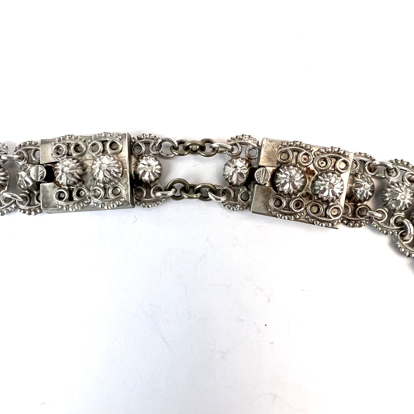 Scandinavia early 1900s. Antique 830 Silver Collar Necklace.
