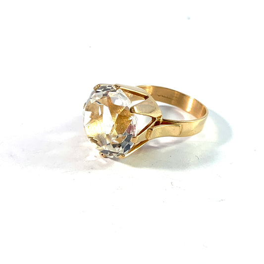 Styletta, Sweden 1968. Vintage 18k Gold Rock Crystal Ring.