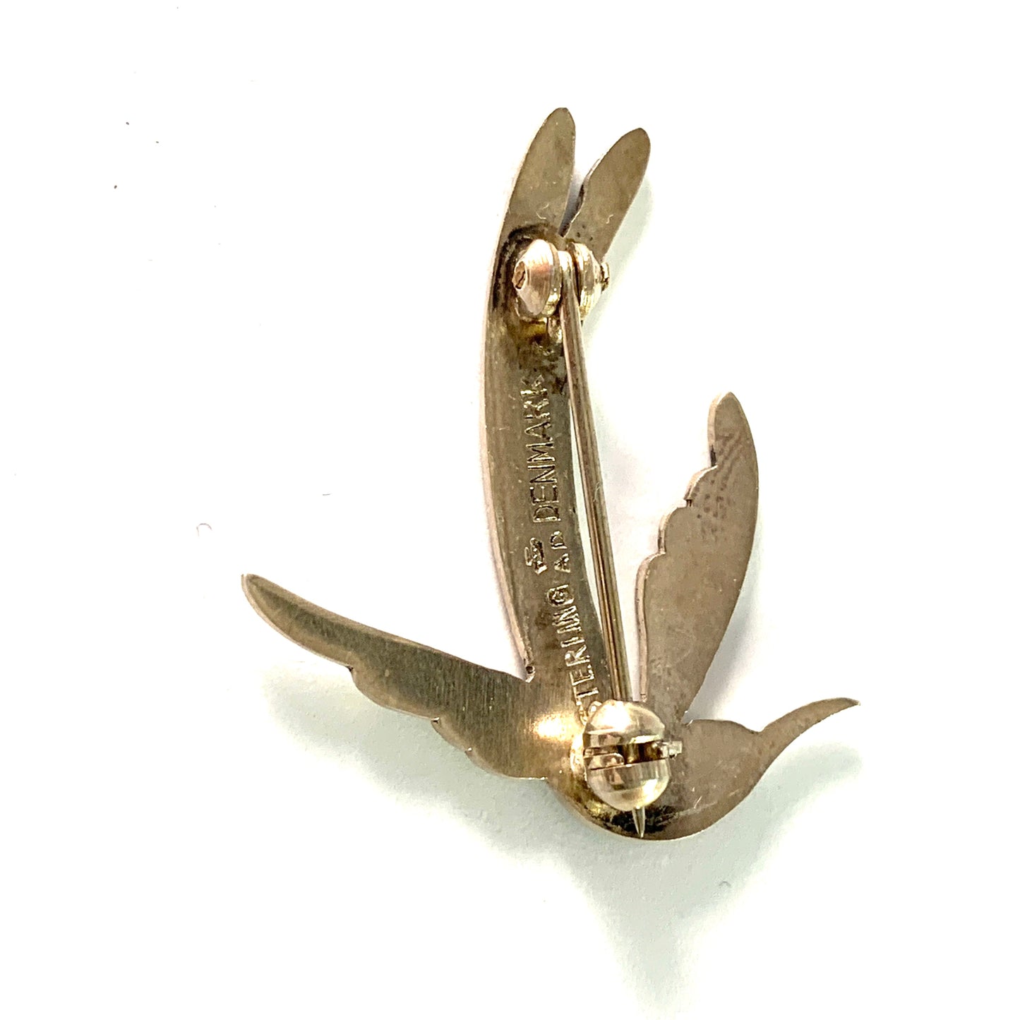 A Dragsted, Copenhagen. Mid Century Sterling Silver Enamel Bird Brooch