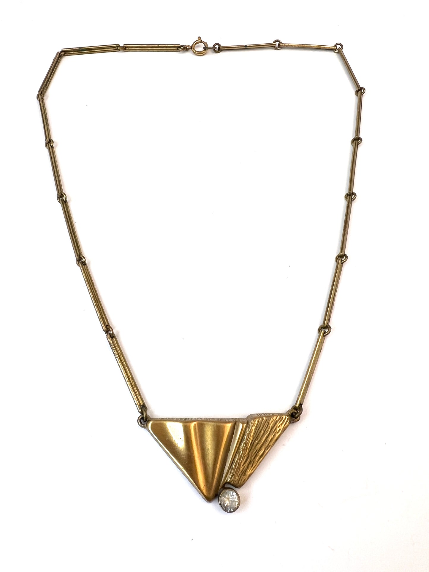 Finn Feelings, Finland. Vintage Gilt Solid Sterling Silver Rock Crystal Necklace.