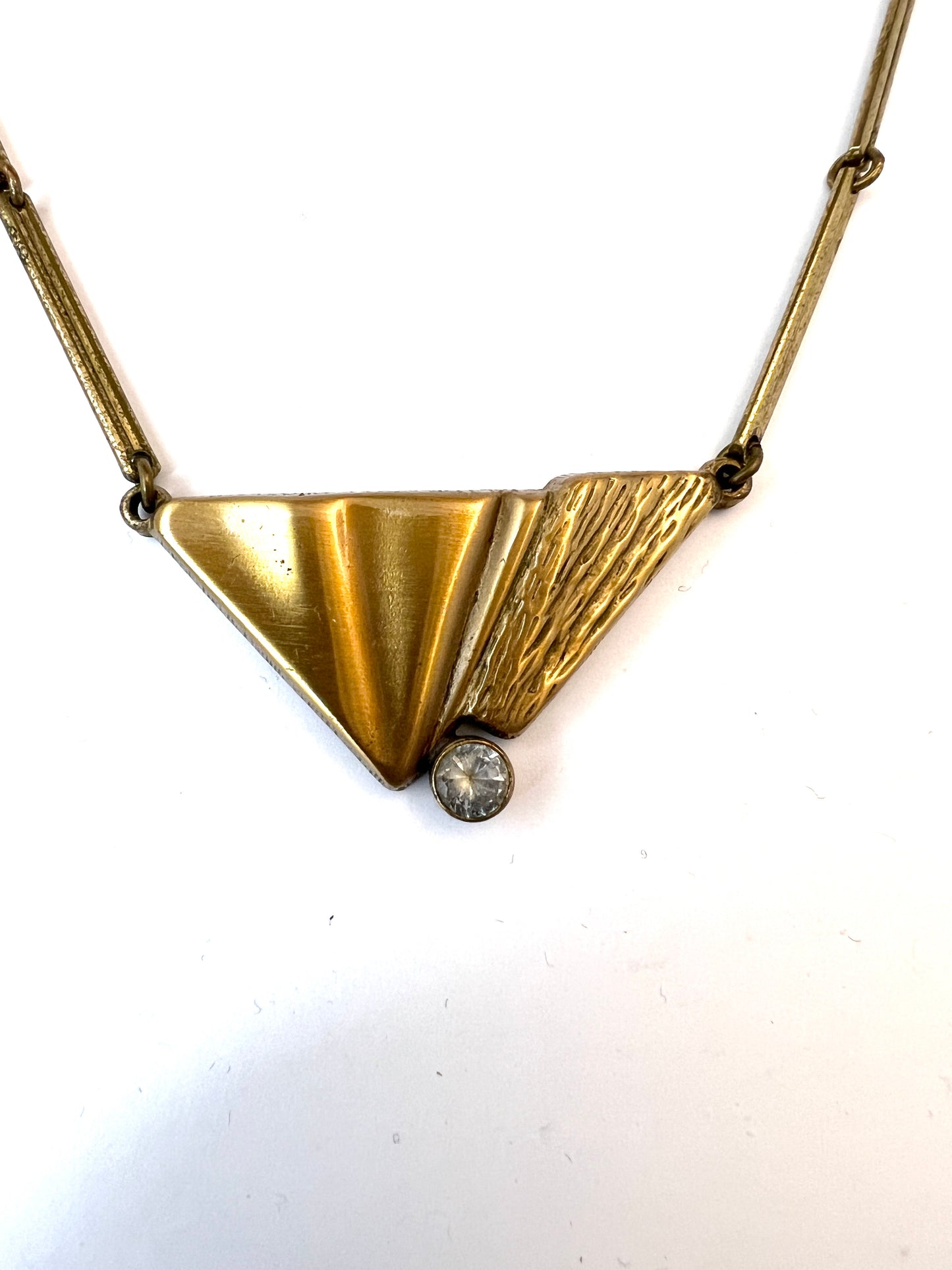 Finn Feelings, Finland. Vintage Gilt Solid Sterling Silver Rock Crystal Necklace.