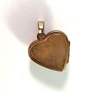 K&L-Kordes Lichtenfels, Germany c 1950s Sterling Silver Paste Heart Locket Pendant.