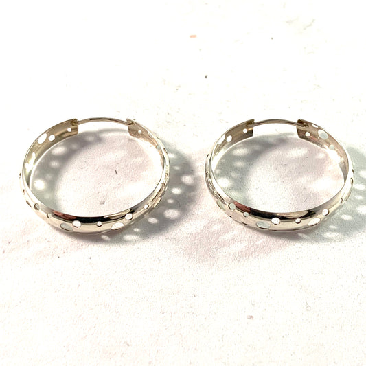 Finland, Vintage Large Silver Earrings.