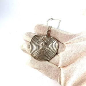 Ibe Dahlqust, Sweden 1970s. Massive Solid Silver Troy Town Gotland Unisex Pendant Necklace.
