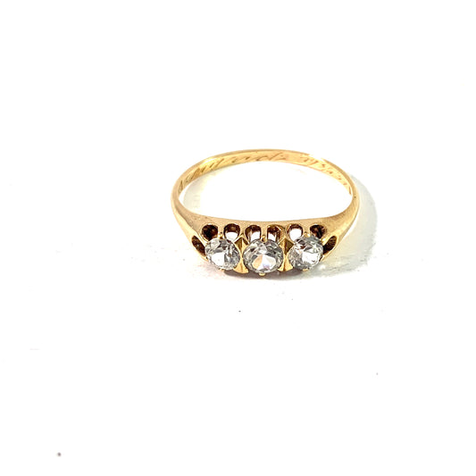 Sweden year 1930. Vintage 18k Gold Paste Stone Ring.