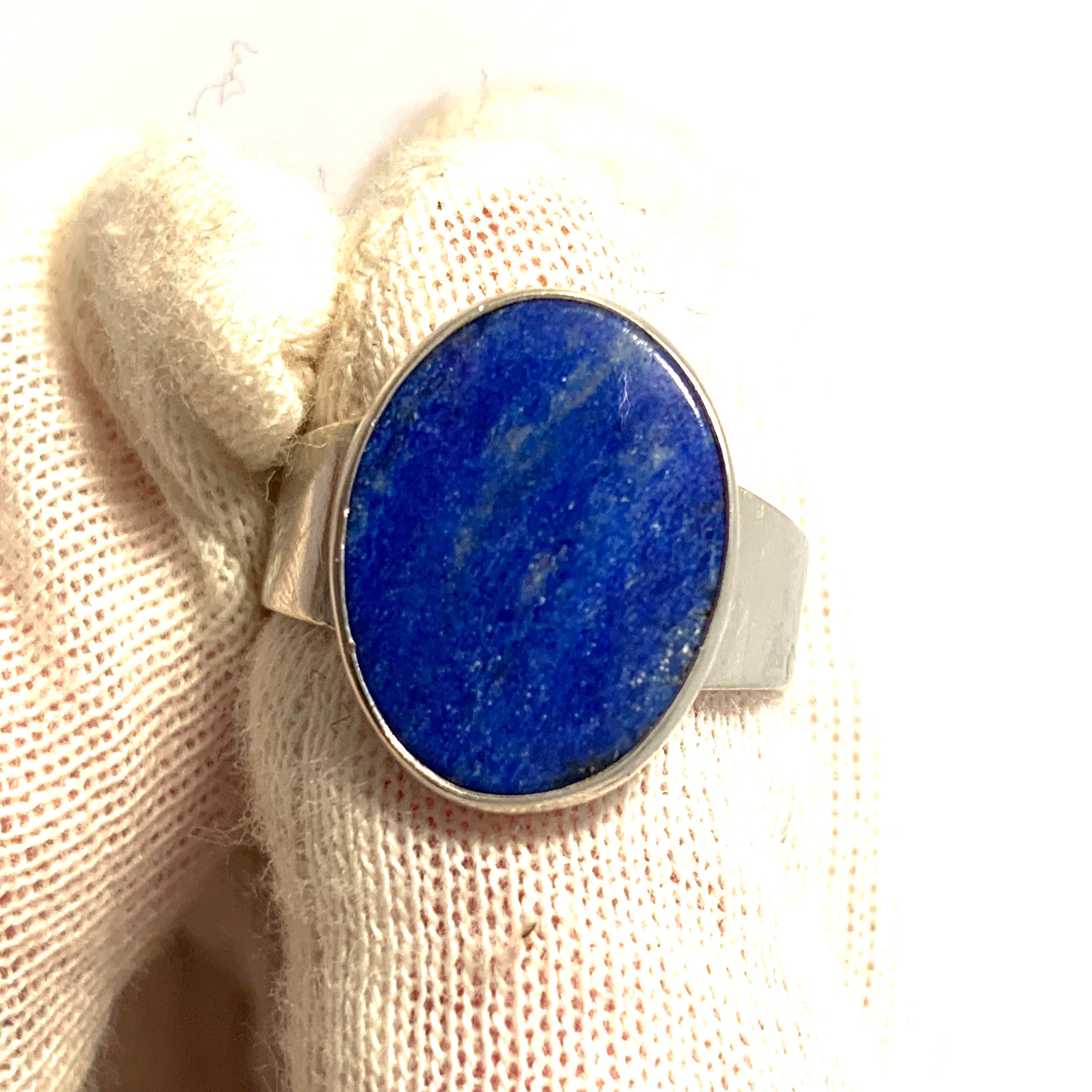 Niels Erik From, Denmark 1950-60s Sterling Silver Lapis Lazuli Ring.