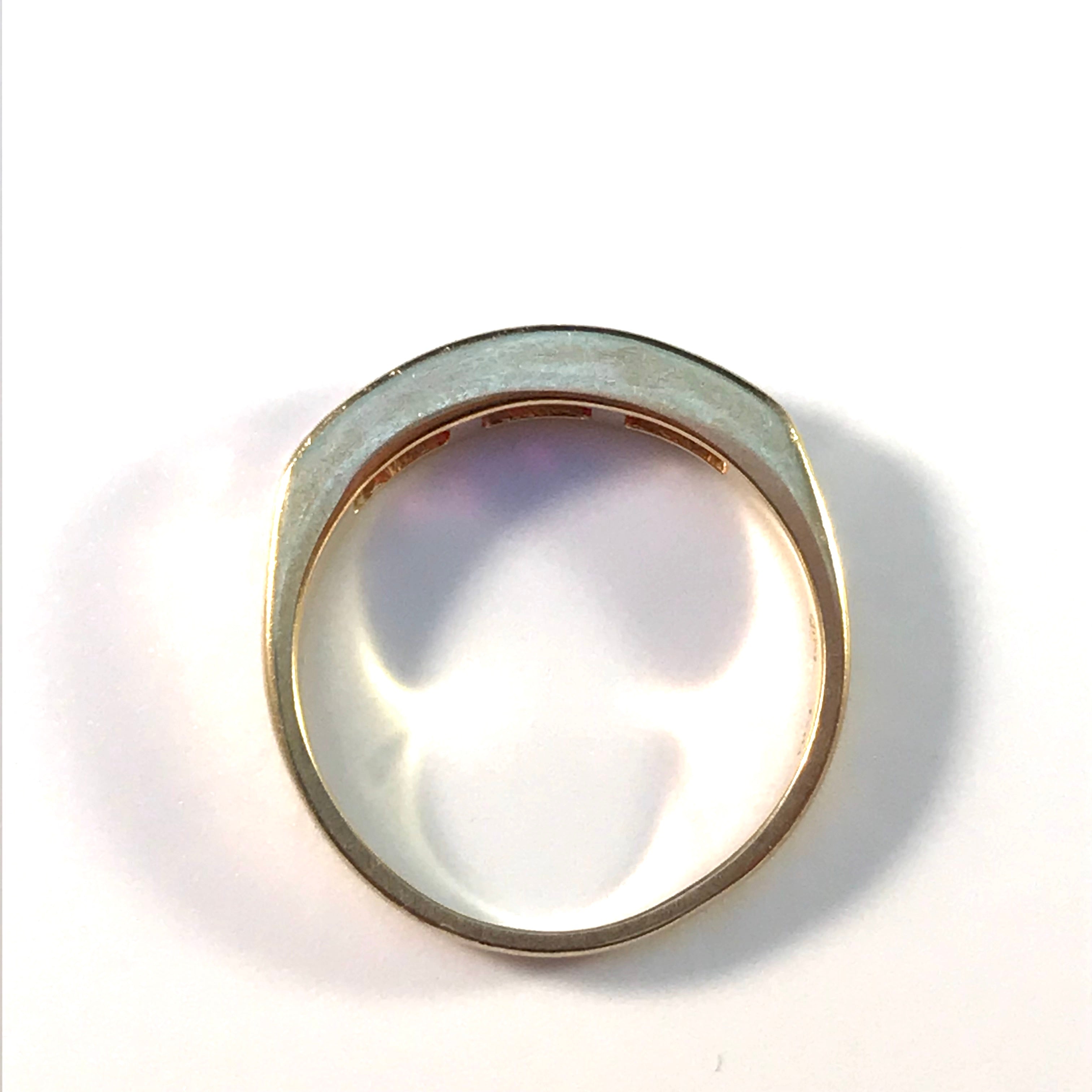 Denmark 1960 18k Gold Synthetic Ruby Ring. Maker's Mark