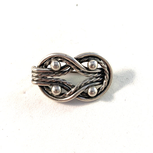 Kalevala Koru, Finland Vintage Sterling Silver Knot Brooch