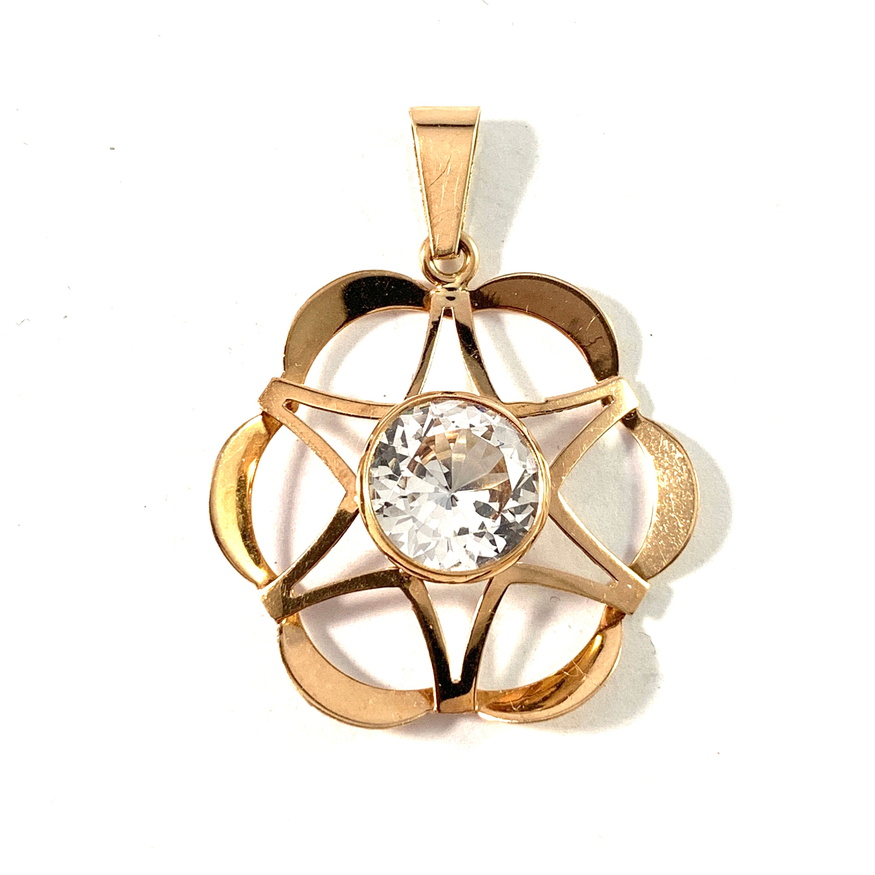 Salovaara, Finland 1970s. Vintage 14k Gold Rock Crystal Star Pendant ...