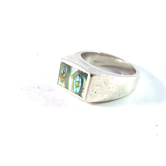 Arne Johansen, Denmark 1950-60s Sterling Silver Abalone Ring.