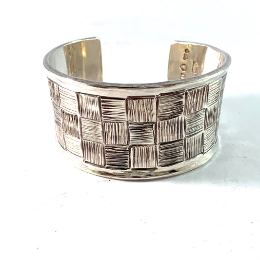 Claes E Giertta, Sweden 1975. Chunky Vintage Sterling Silver Cuff Bracelet. Signed.